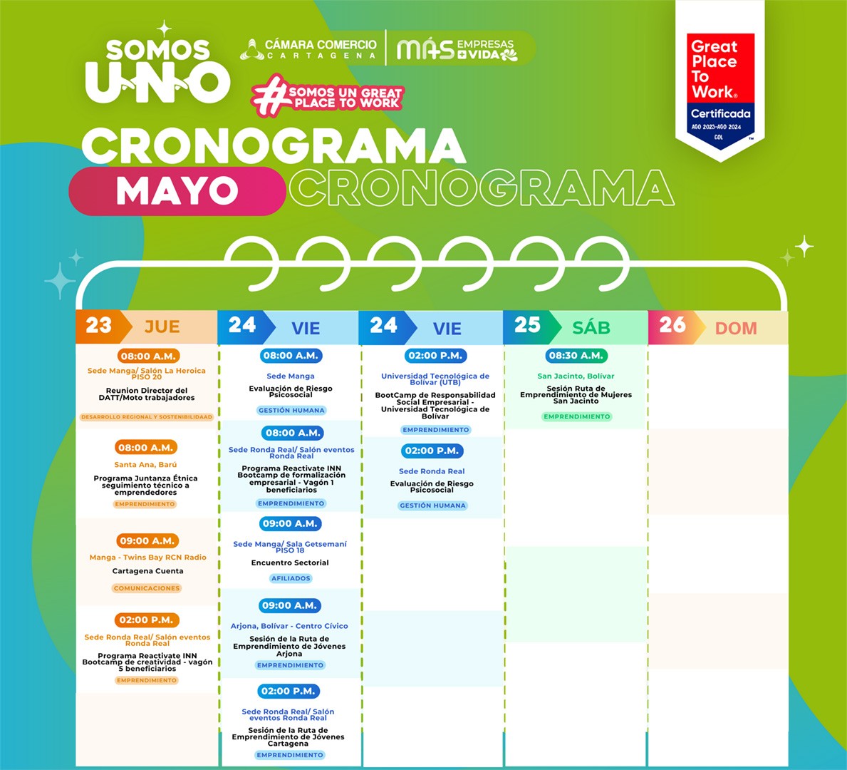 Cronograma actividades y eventos