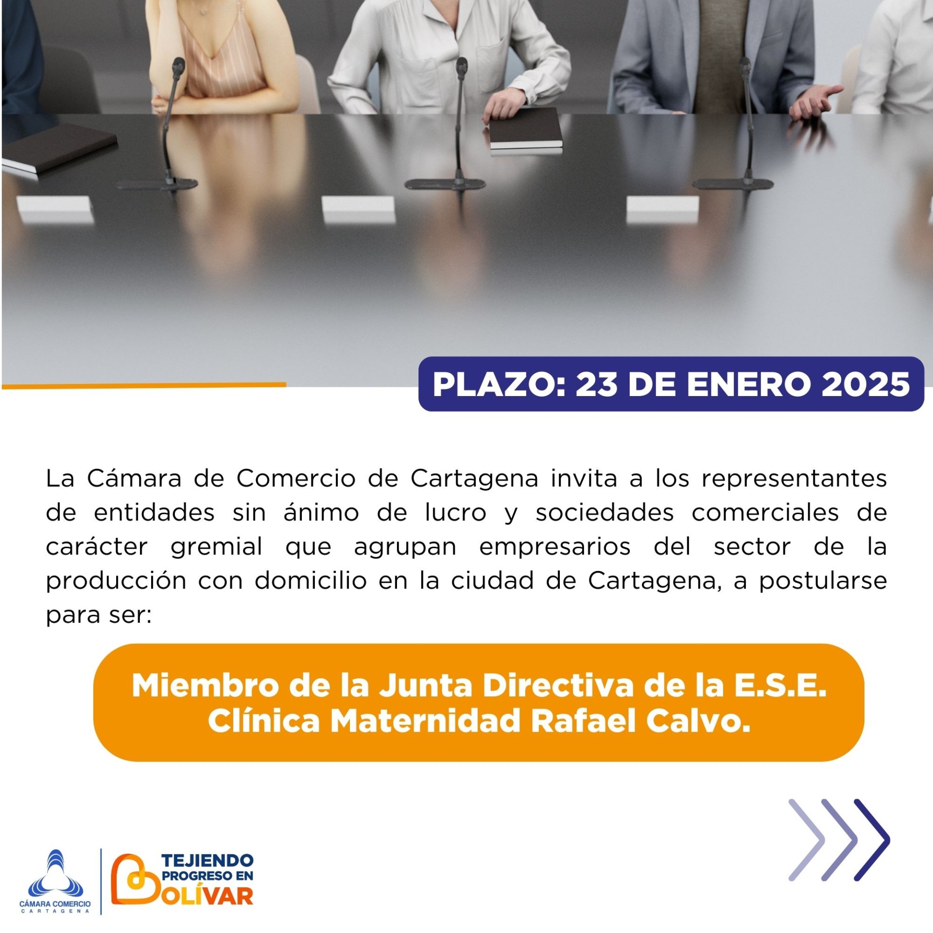 Segunda convocatoria representante de los gremios de la producción en la Junta Directiva de la E.S.E. Clínica Maternidad Rafael Calvo Segunda convocatoria representante de los gremios de la producción en la Junta Directiva de la E.S.E. Clínica Maternidad Rafael Calvo