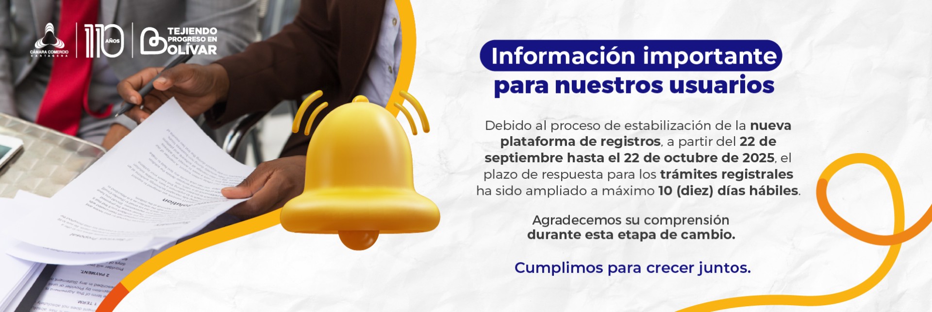Ampliación plazo trámites registrales